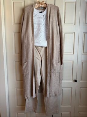 Long Open Cardigan in Blush, sz XL, more like Large
